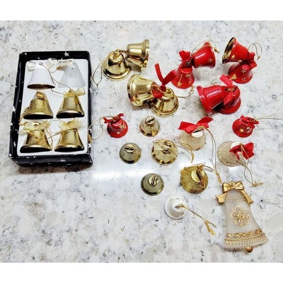 Vintage Lot Made In Germany Holiday Bell-Shaped‎ Christmas Ornaments - Picture 2 of 6